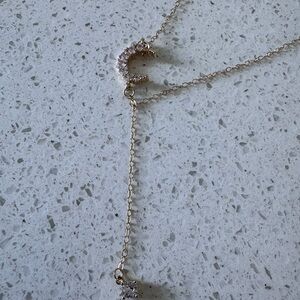 Moon Necklace with Star Pendant